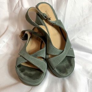 Sundance - Green Suede Wedges